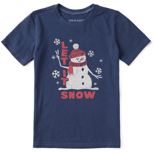 Kids Let it Snow Snowman Short Sleeve Crusher Tee