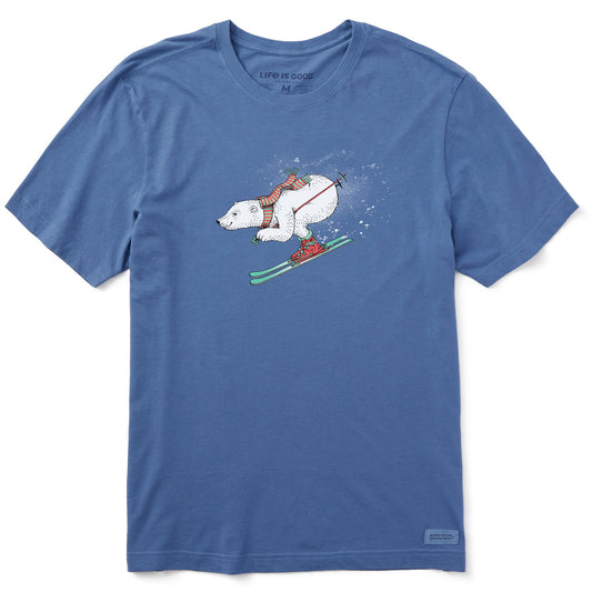 Men's Polar Bear on the Slopes Short Sleeve Crusher Tee