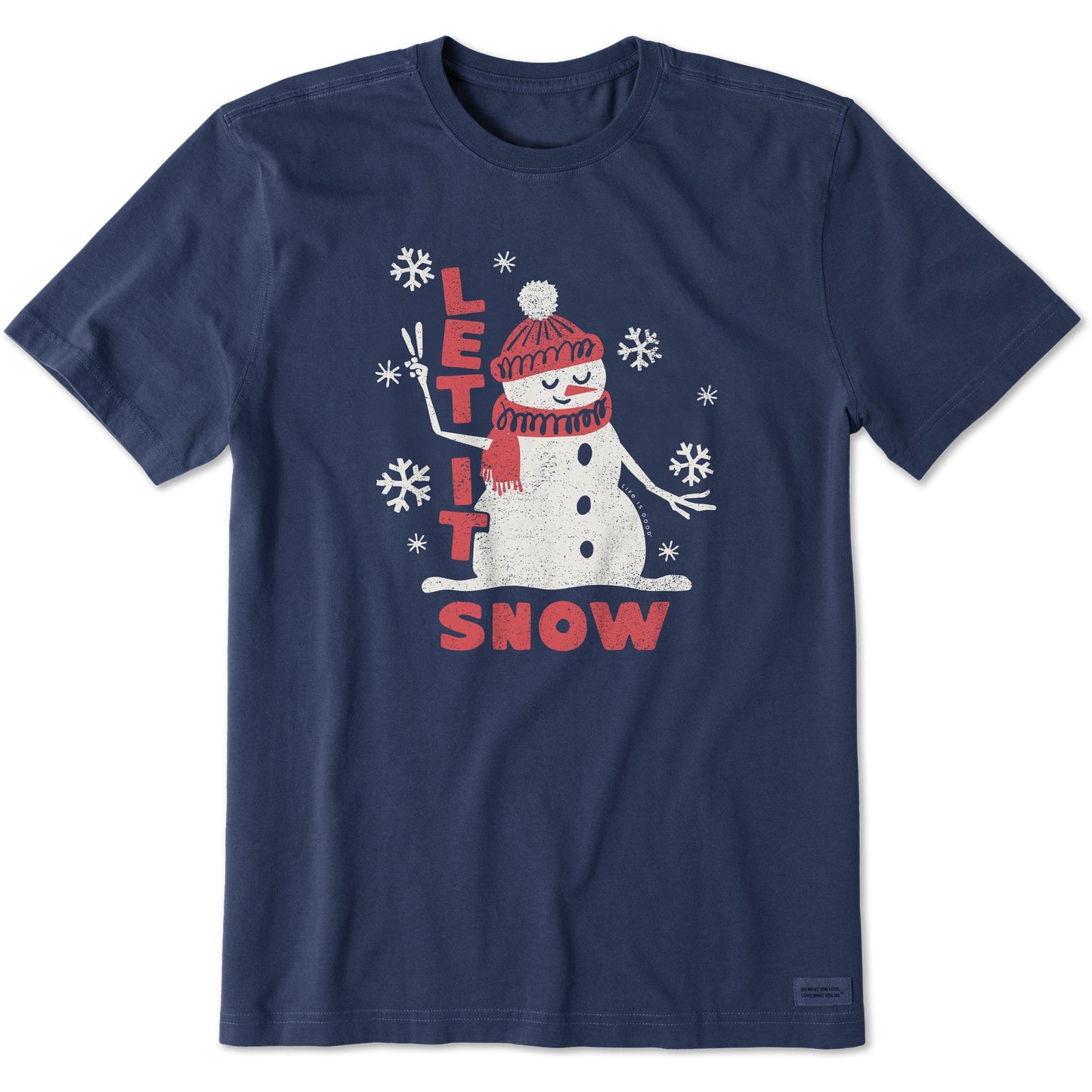 Men's Let it Snow Snowman Short Sleeve Crusher Tee