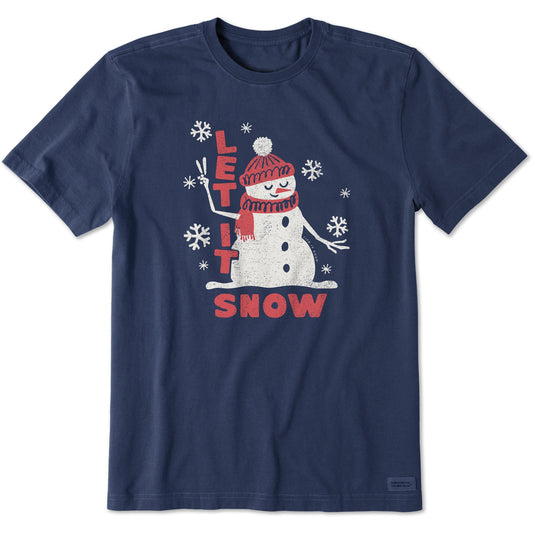 Men's Let it Snow Snowman Short Sleeve Crusher Tee