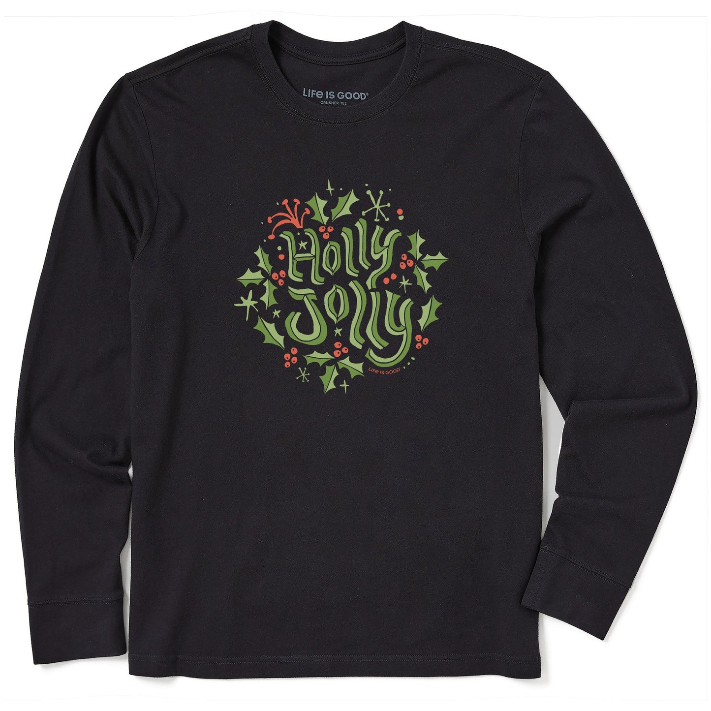 Men's Holly Jolly Circle Long Sleeve Crusher Tee