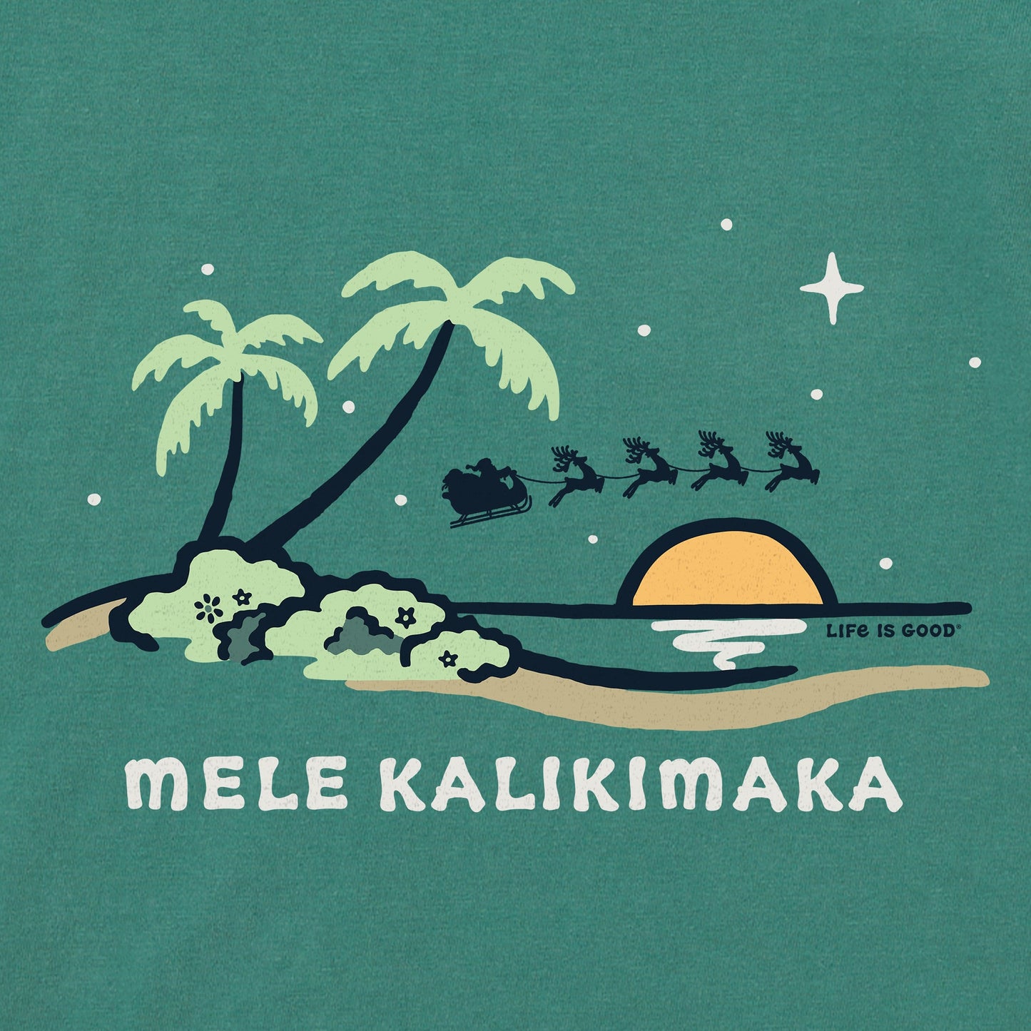 Men's Mele Kalikimaka Beach Long Sleeve Crusher Tee