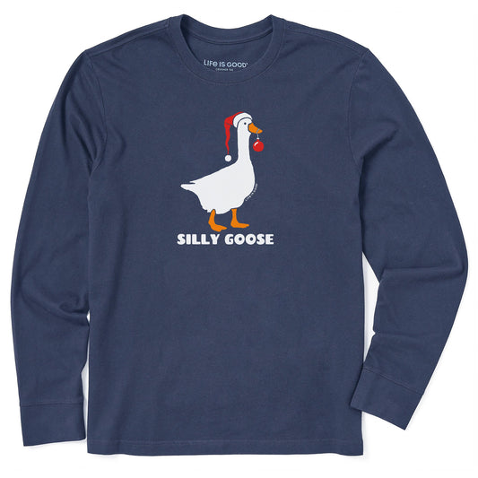 Men's Silly Xmas Goose Long Sleeve Crusher Tee