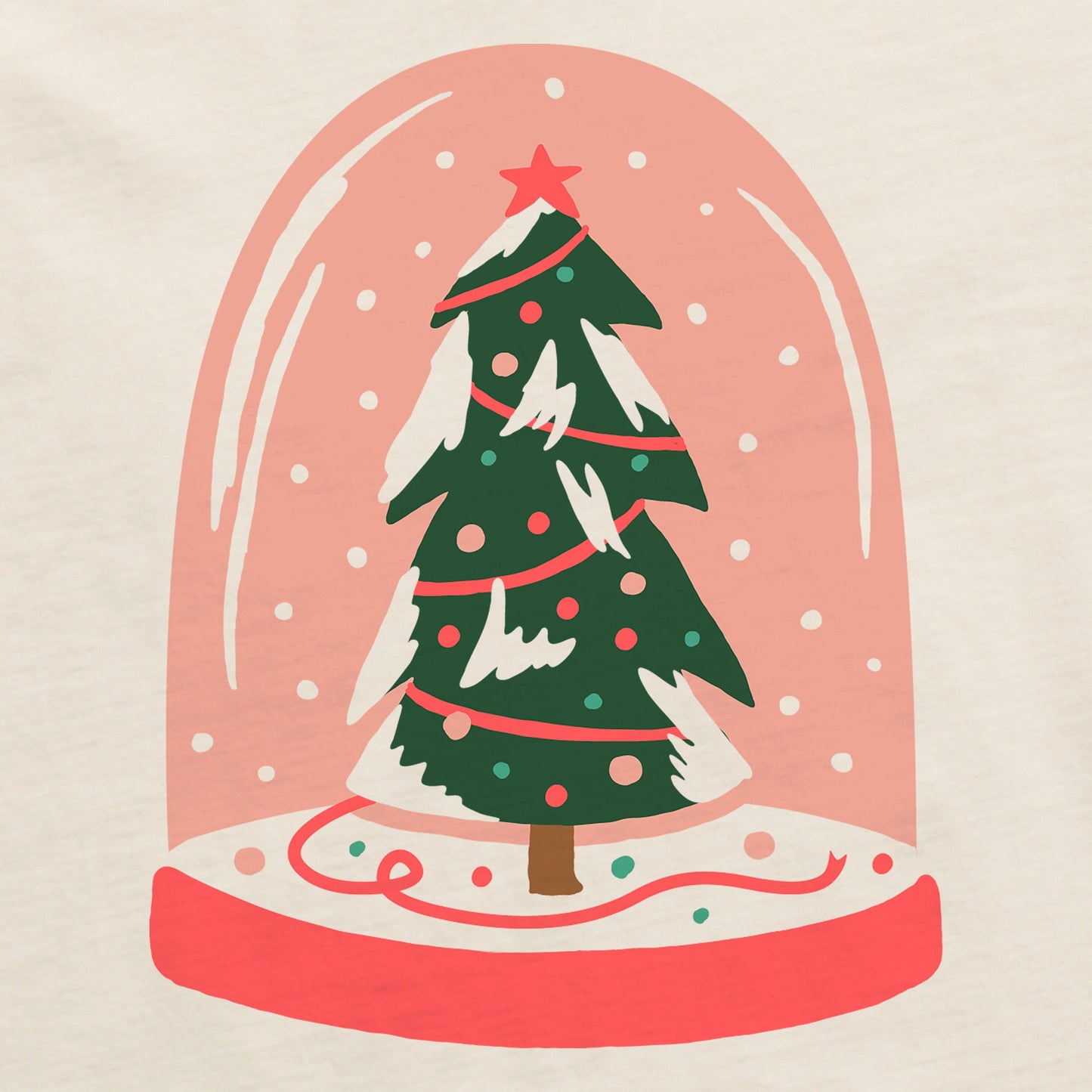 Women's Christmas Snowglobe Short Sleeve Crusher Boxy Tee