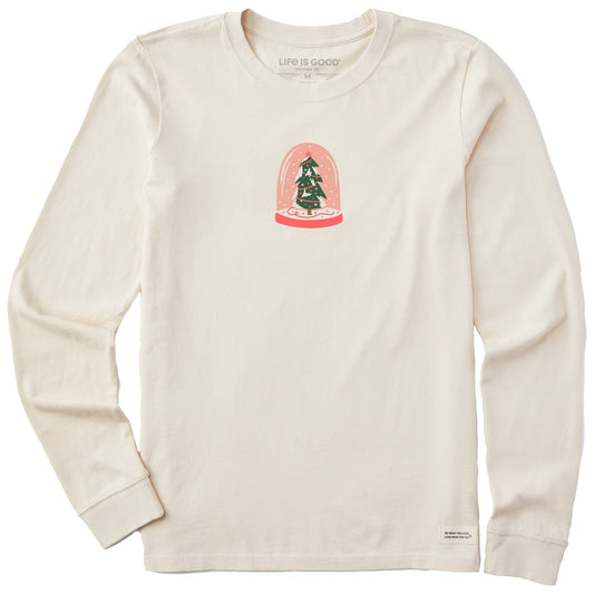 Women's Christmas Snowglobe Long Sleeve Crusher Tee