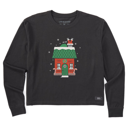 Women's Chimney Santa Long Sleeve Crusher Boxy Tee
