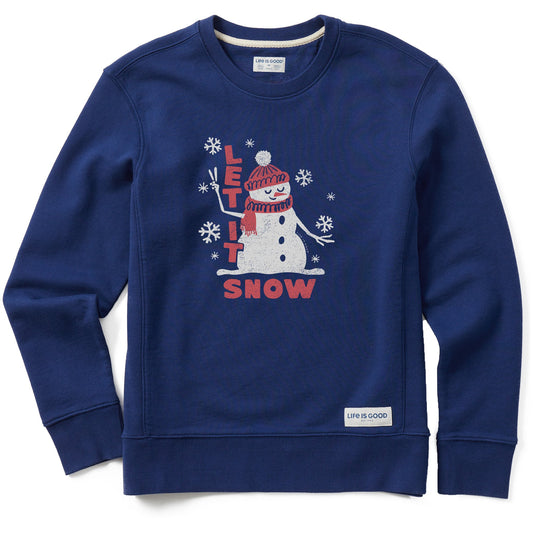 Women's Let it Snow Snowman Simply True Crew