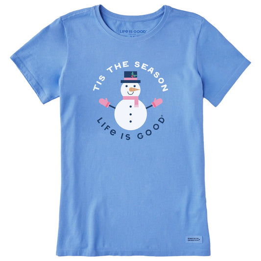 Women's Tis the Season Snowman Short Sleeve Crusher Tee