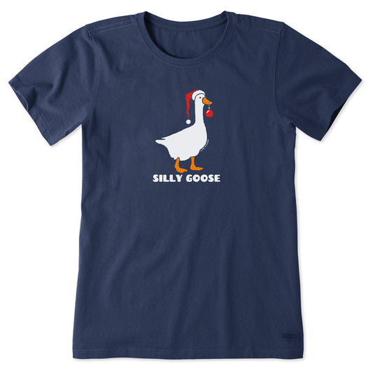 Women's Silly Xmas Goose Short Sleeve Crusher Tee