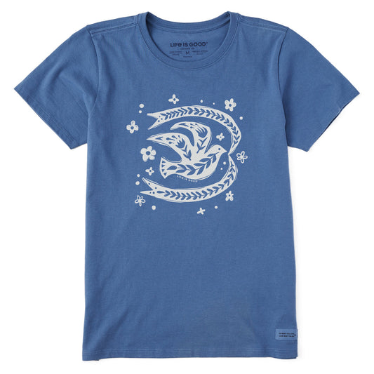 Women's Floral Dove Short Sleeve Crusher Tee