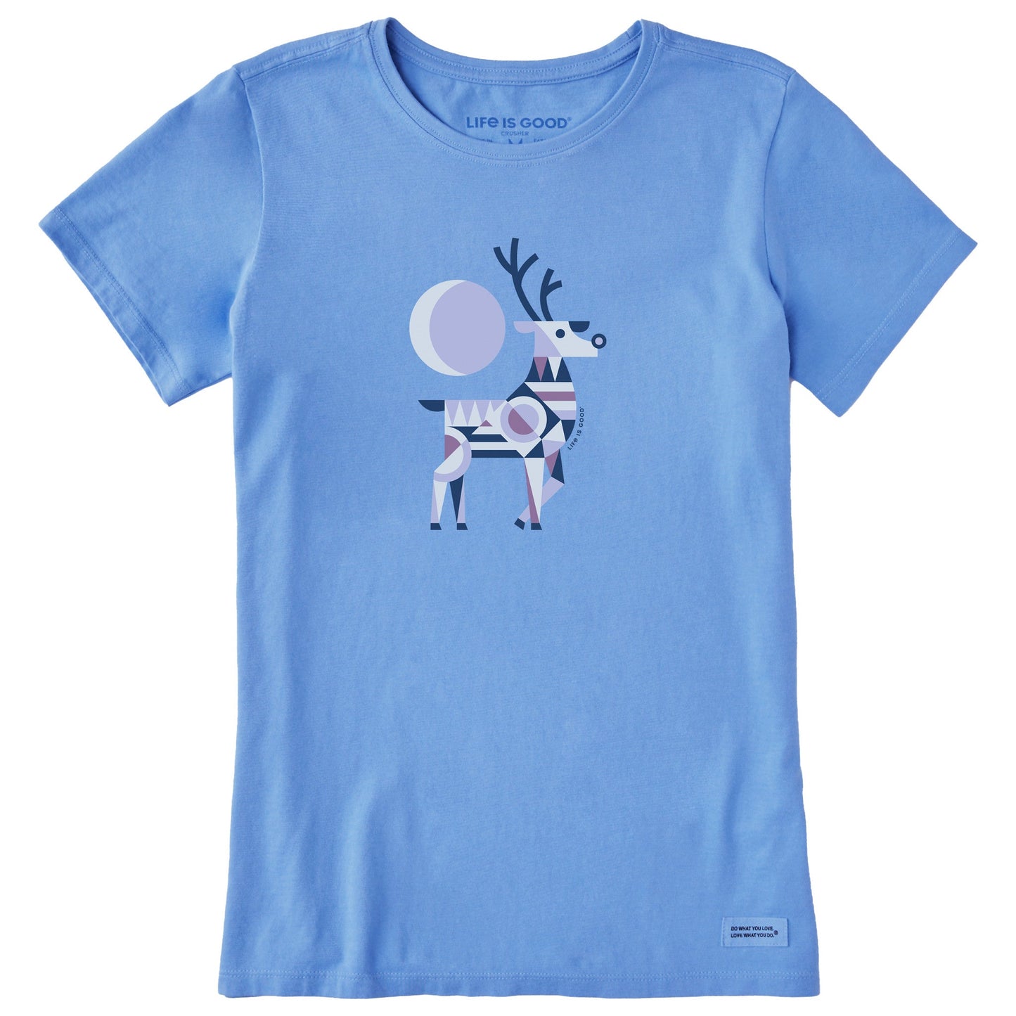 Women's Geometric Deer Short Sleeve Crusher Tee