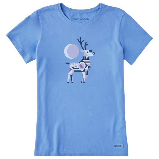 Women's Geometric Deer Short Sleeve Crusher Tee