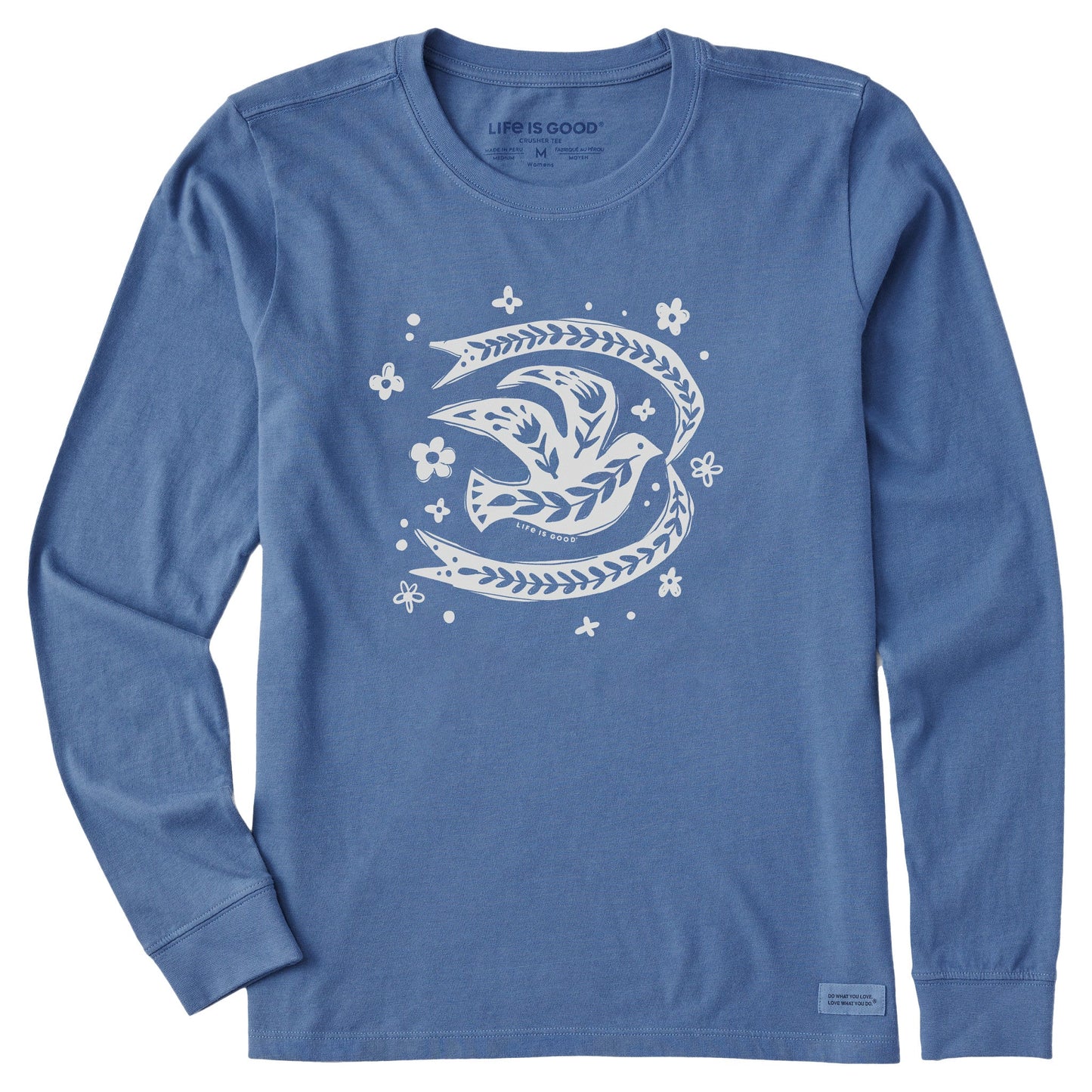 Women's Floral Dove Long Sleeve Crusher Tee