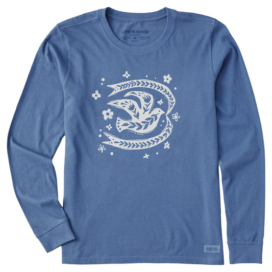 Women's Floral Dove Long Sleeve Crusher Tee