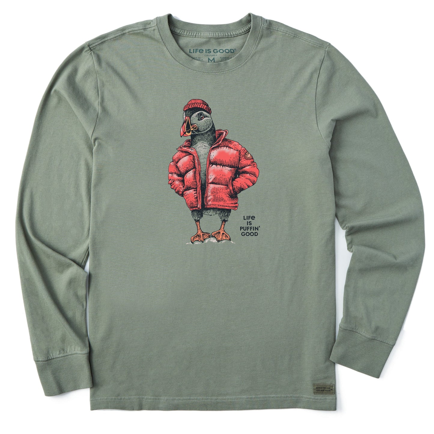 Men's Puffin Good Long Sleeve Crusher Tee