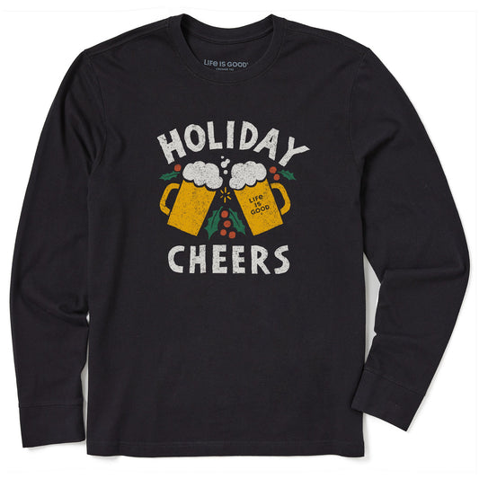 Men's Holiday Cheers Long Sleeve Crusher Tee