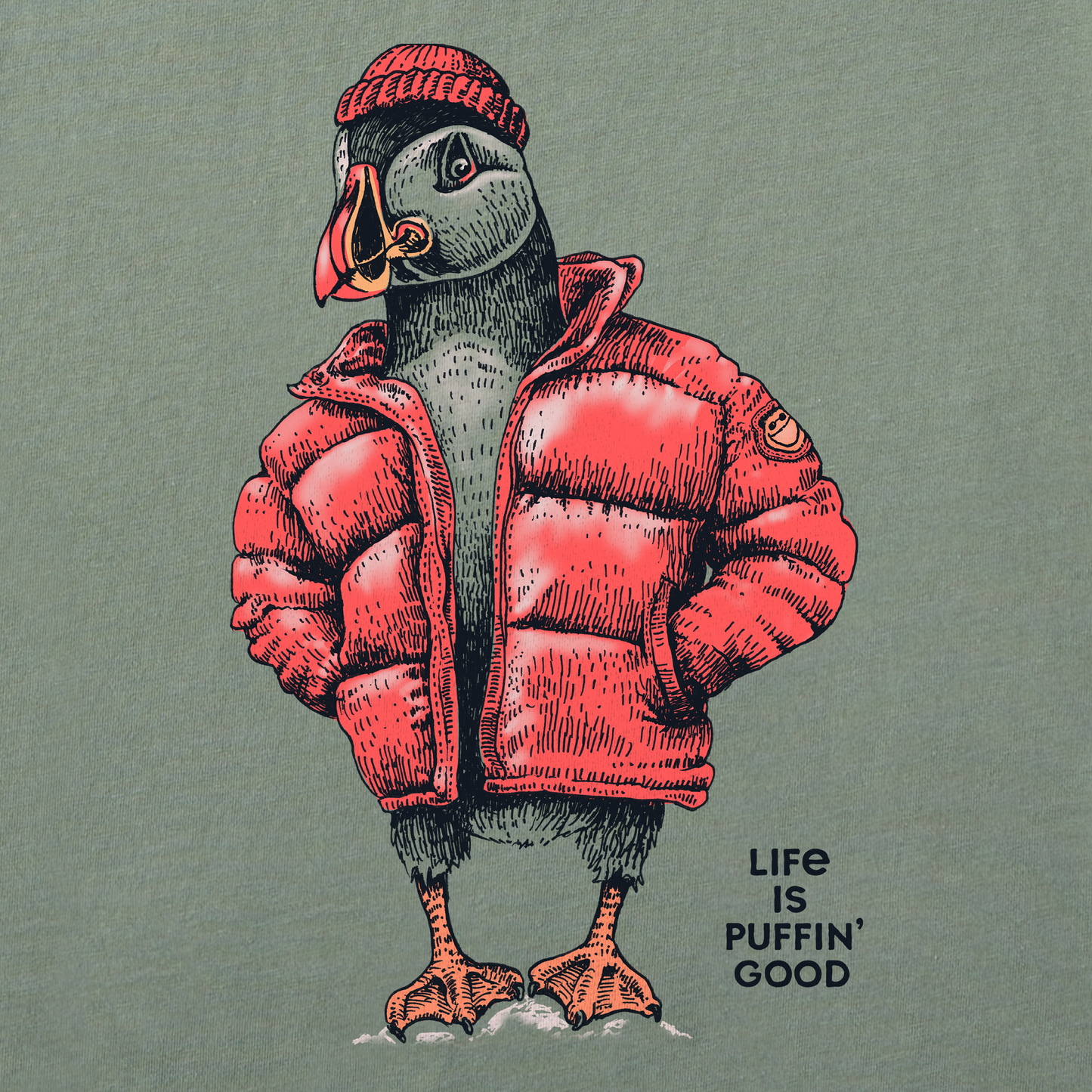 Men's Puffin Good Short Sleeve Crusher Tee