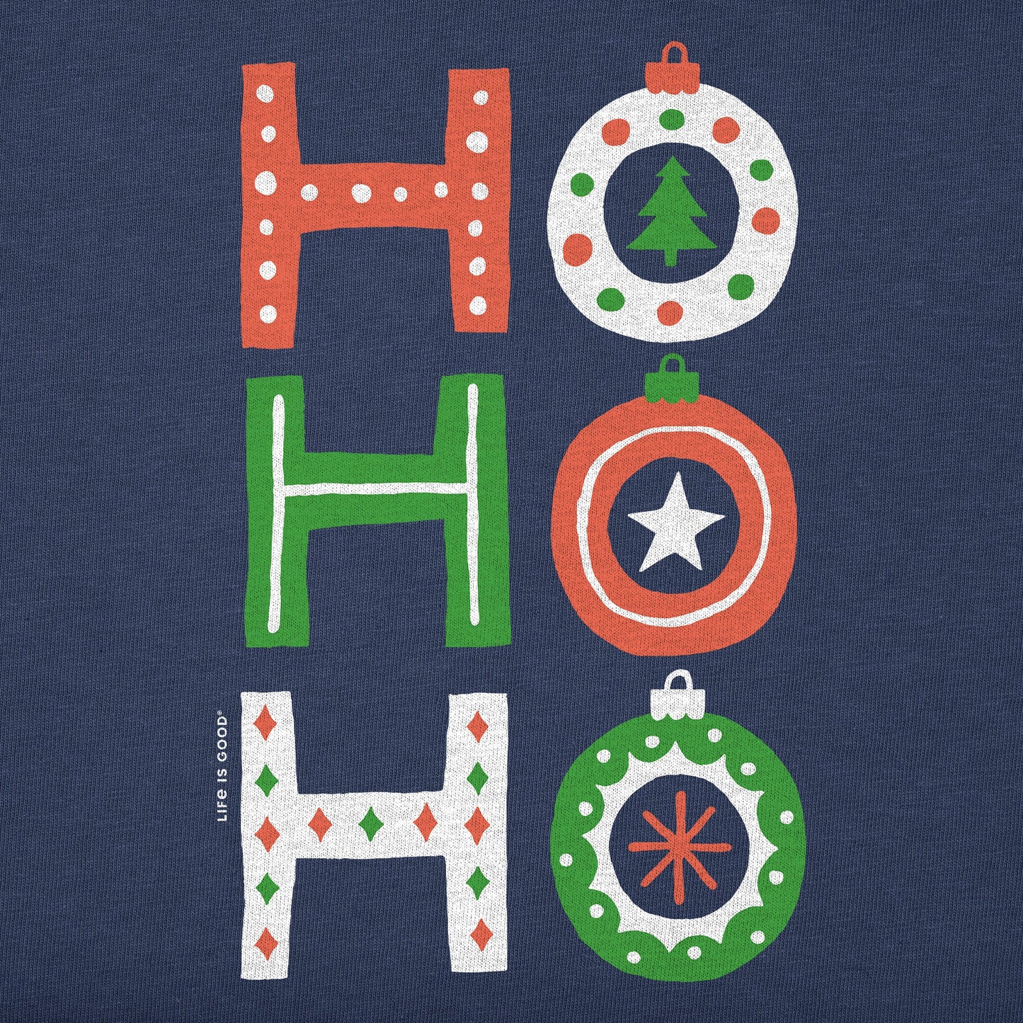 Men's Ho Ho Ho Ornaments Short Sleeve Crusher Tee