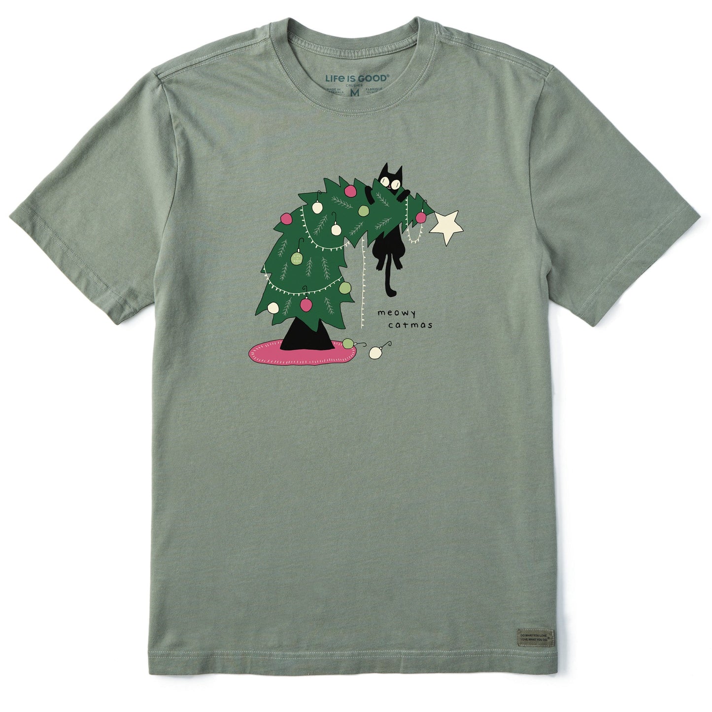 Men's Meowy Catmas Short Sleeve Crusher Tee