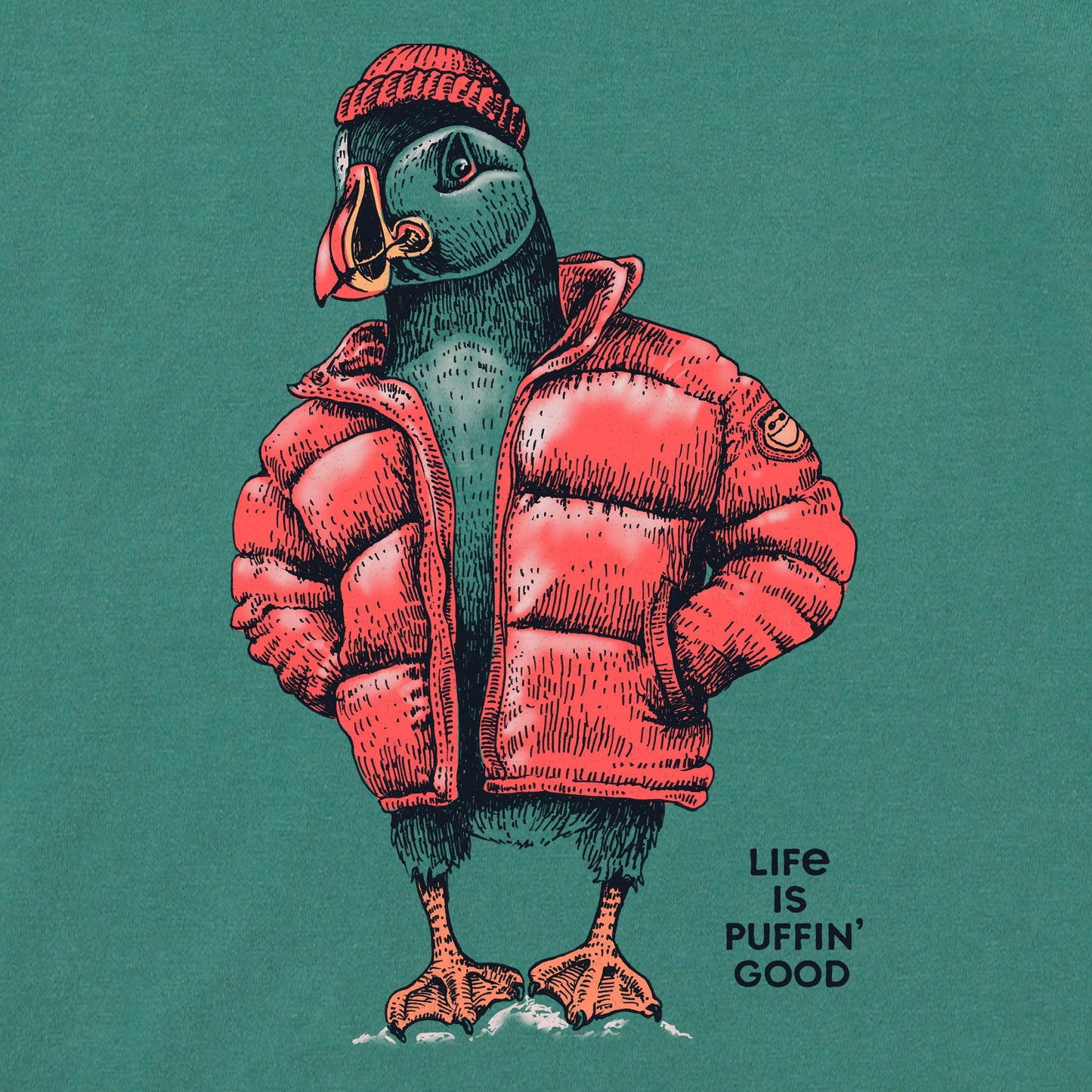 Kids Puffin Good Long Sleeve Crusher Tee