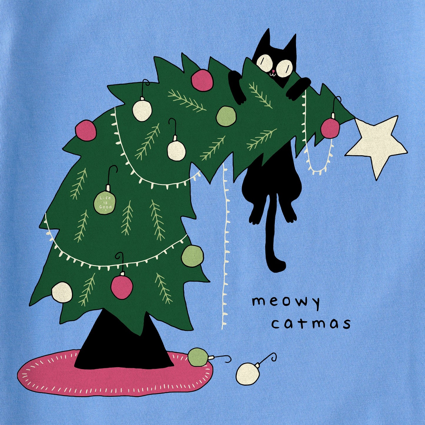 Kids Meowy Catmas Long Sleeve Crusher Tee
