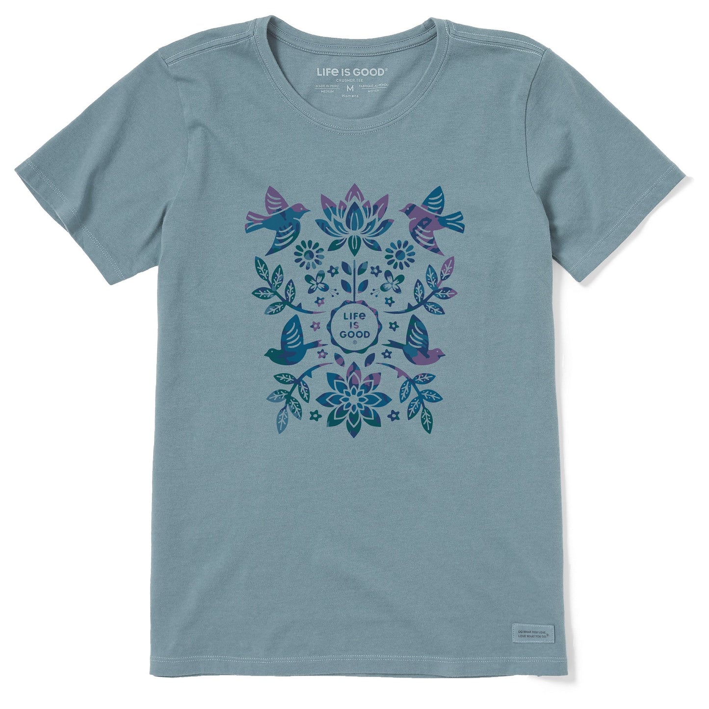 Women's Folk Art Garden Tie Dye Short Sleeve Tee