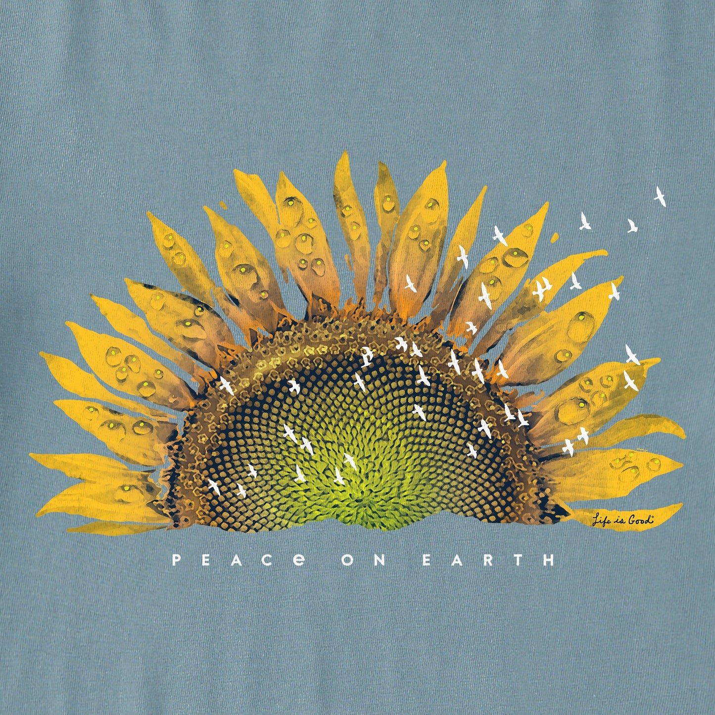 Women's Sunflower Dew Peace on Earth Short Sleeve Tee