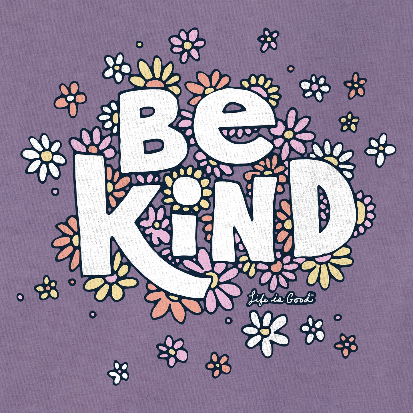 Women's Be Kind Flower Lines Short Sleeve Crusher Boxy Tee