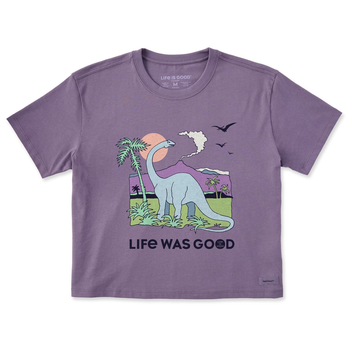 Women's Dinosaur Life was Good Short Sleeve Crusher Boxy Tee