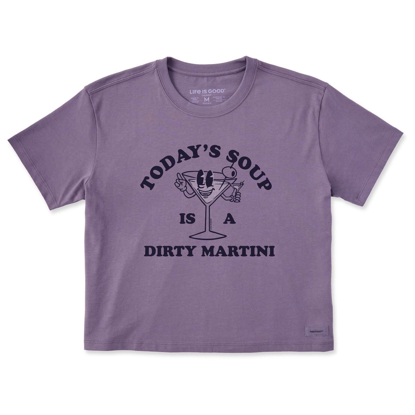 Women's Today's Soup is a Dirty Martini Short Sleeve Crusher Boxy Tee