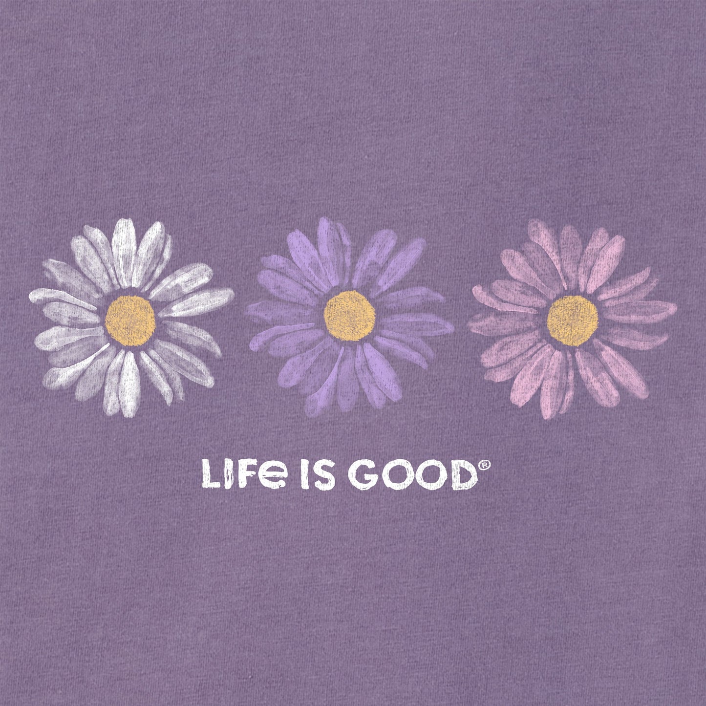 Women's Three Painted Daisies Short Sleeve Crusher Boxy Tee