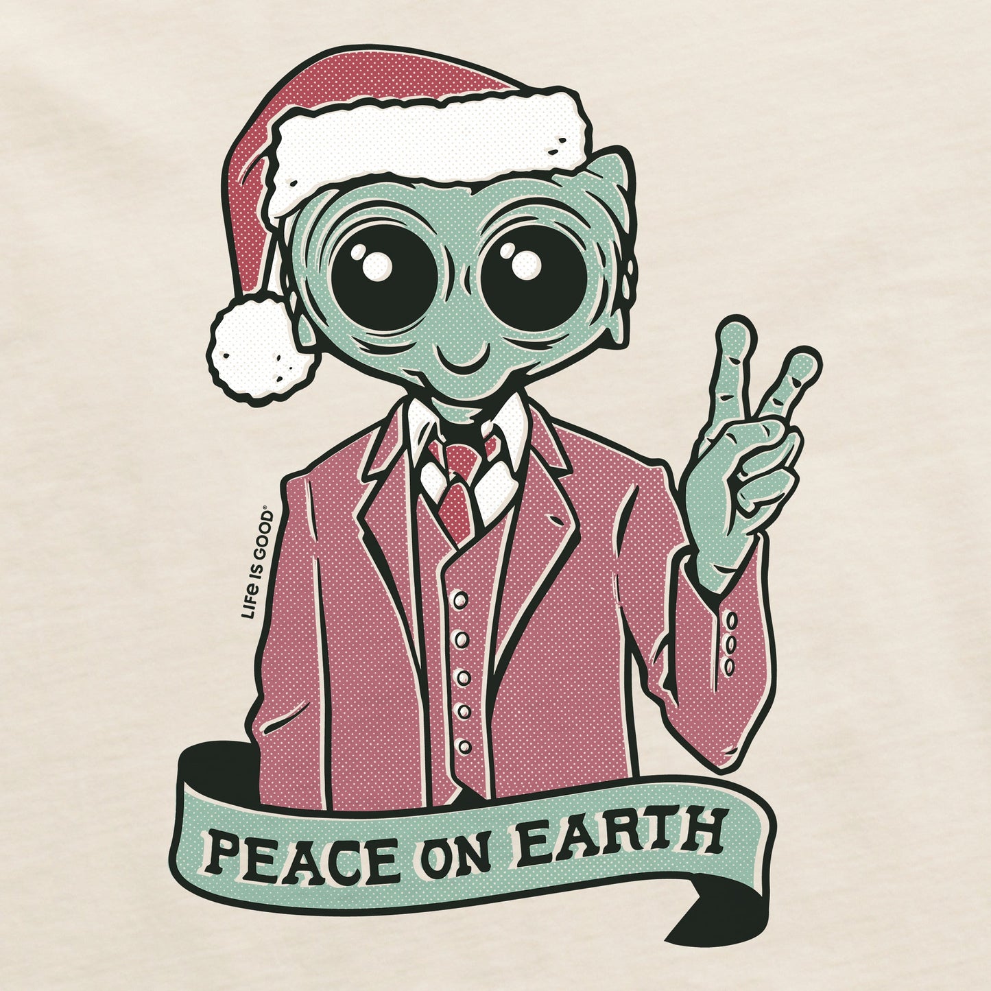 Men's Peace On Earth Alien Short Sleeve Crusher Tee