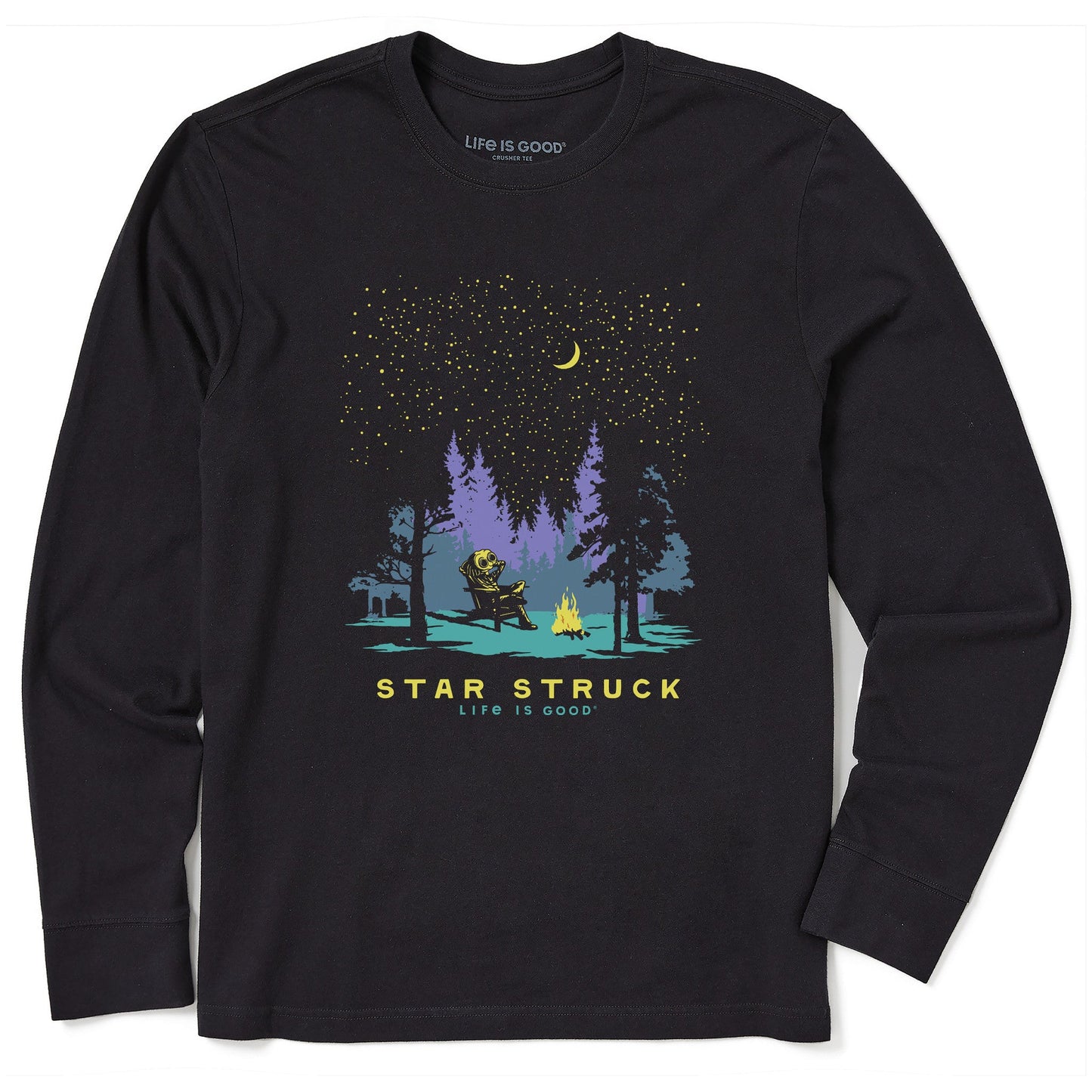 Men's Star Struck Alien Long Sleeve Crusher Tee