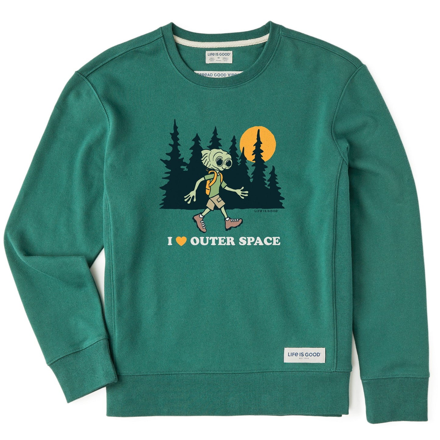 Women's I Love Outer Space Hiking Alien Simply True Crew