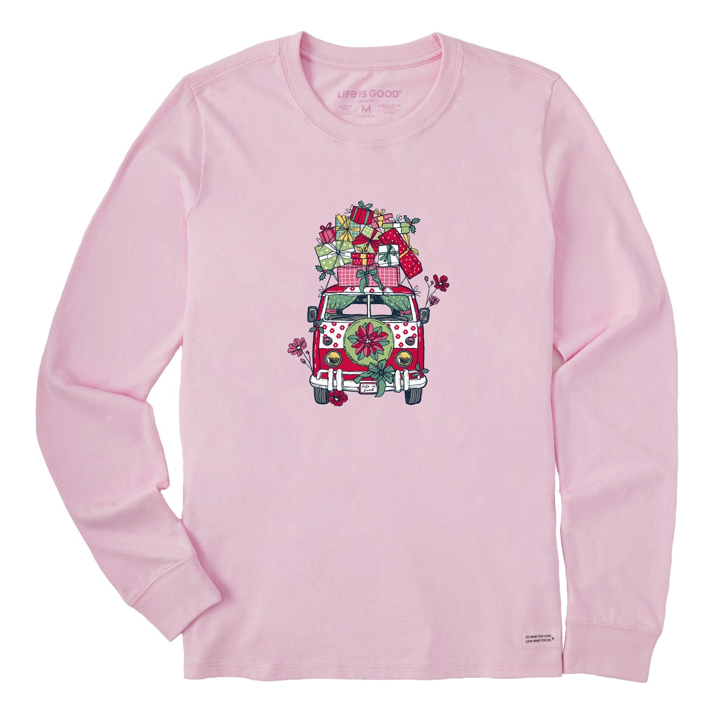 Women's Christmas Van Long Sleeve Crusher Tee