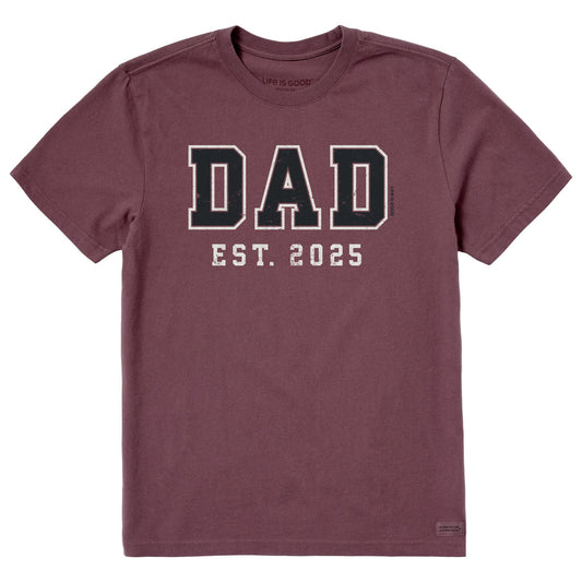 Men's Dad Est 2025 Short Sleeve Crusher Tee