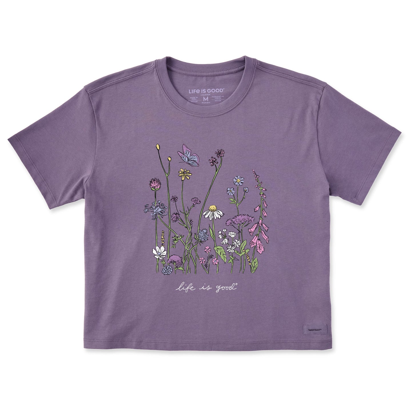 Women's Realaxed Wildflowers Short Sleeve Crusher Boxy Tee