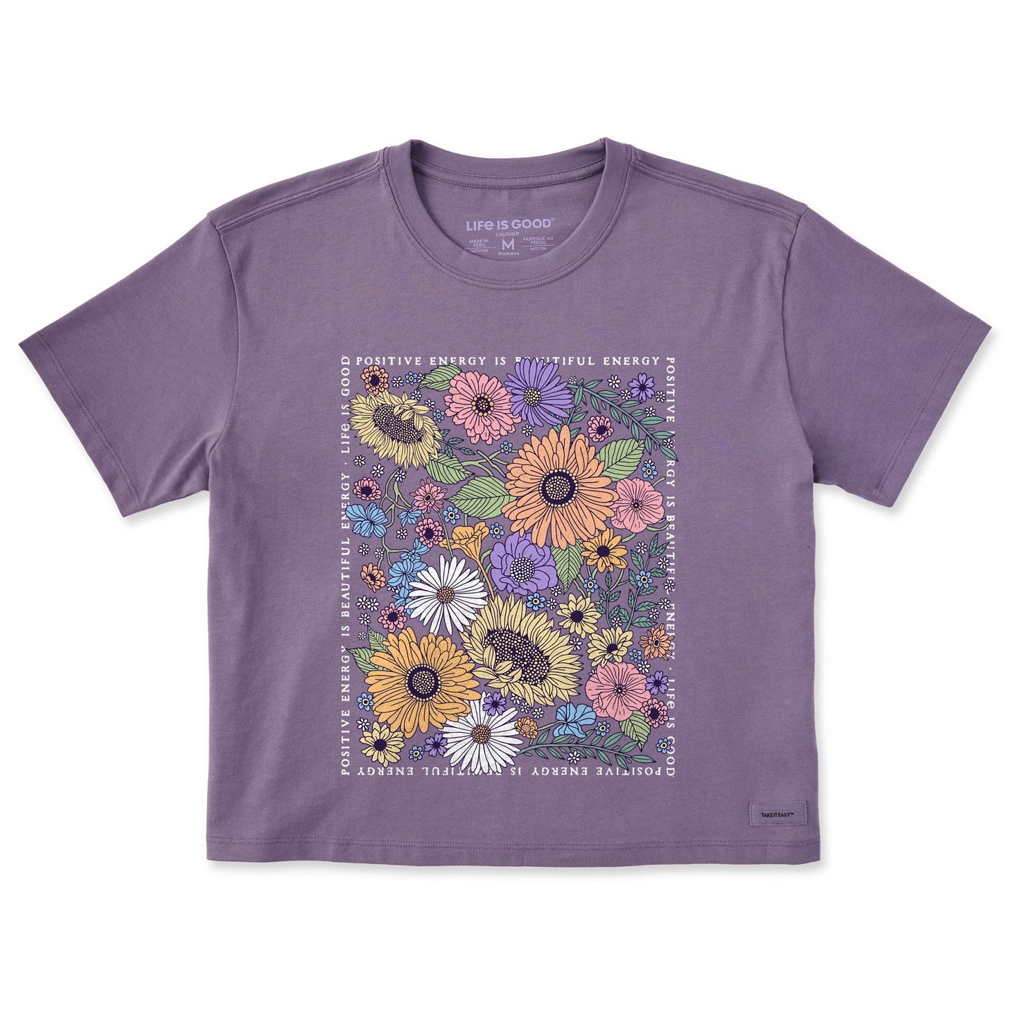 Women's Beautiful Energy Wildflowers Short Sleeve Crusher Boxy Tee