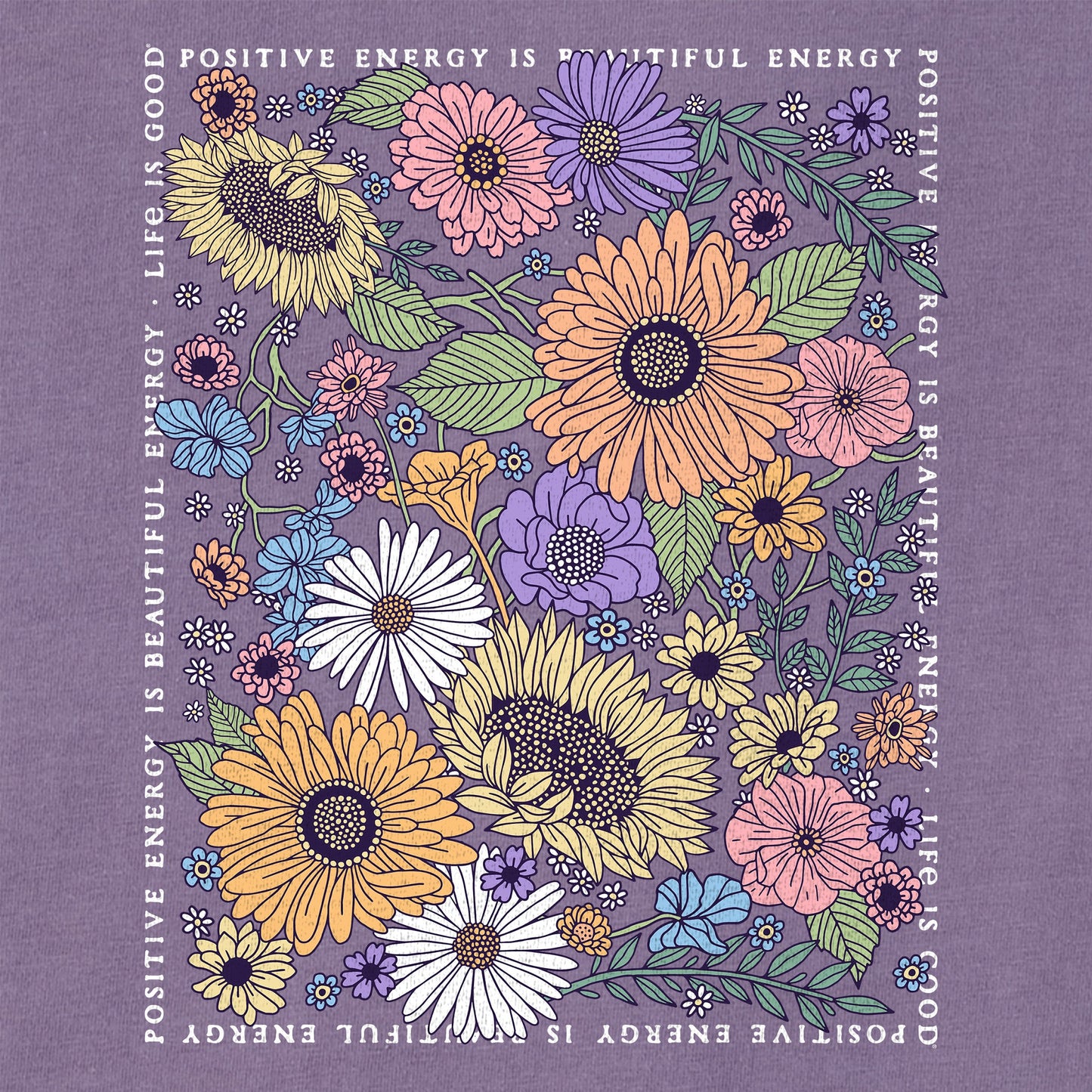 Women's Beautiful Energy Wildflowers Short Sleeve Crusher Boxy Tee