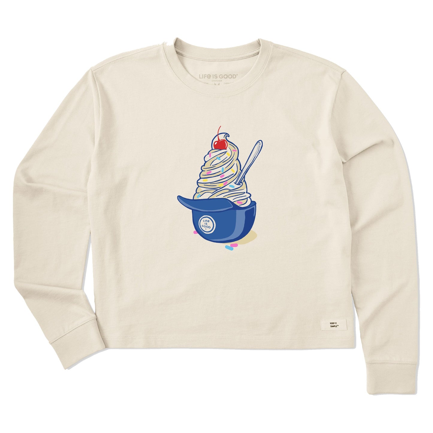 Women's Baseball Ice Cream Long Sleeve Crusher Boxy Tee