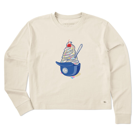 Women's Baseball Ice Cream Long Sleeve Crusher Boxy Tee