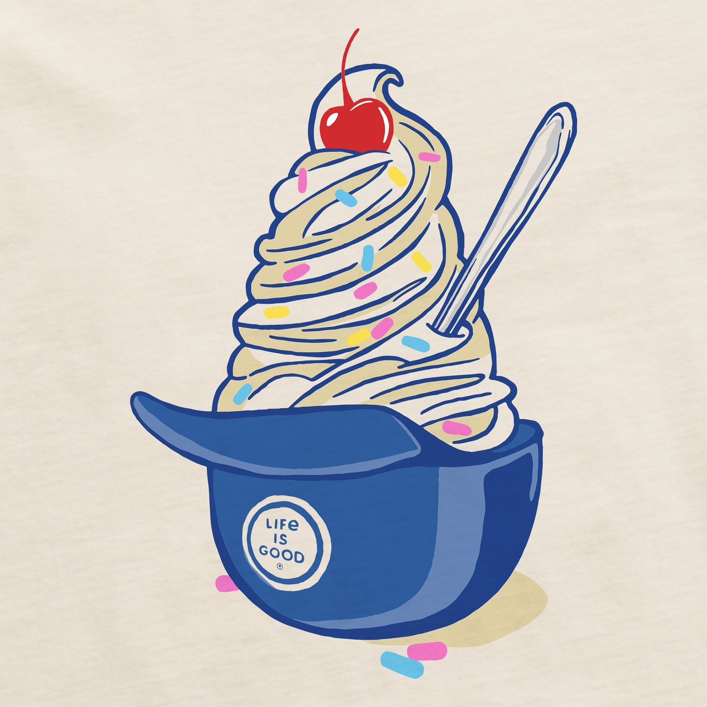 Women's Baseball Ice Cream Long Sleeve Crusher Boxy Tee