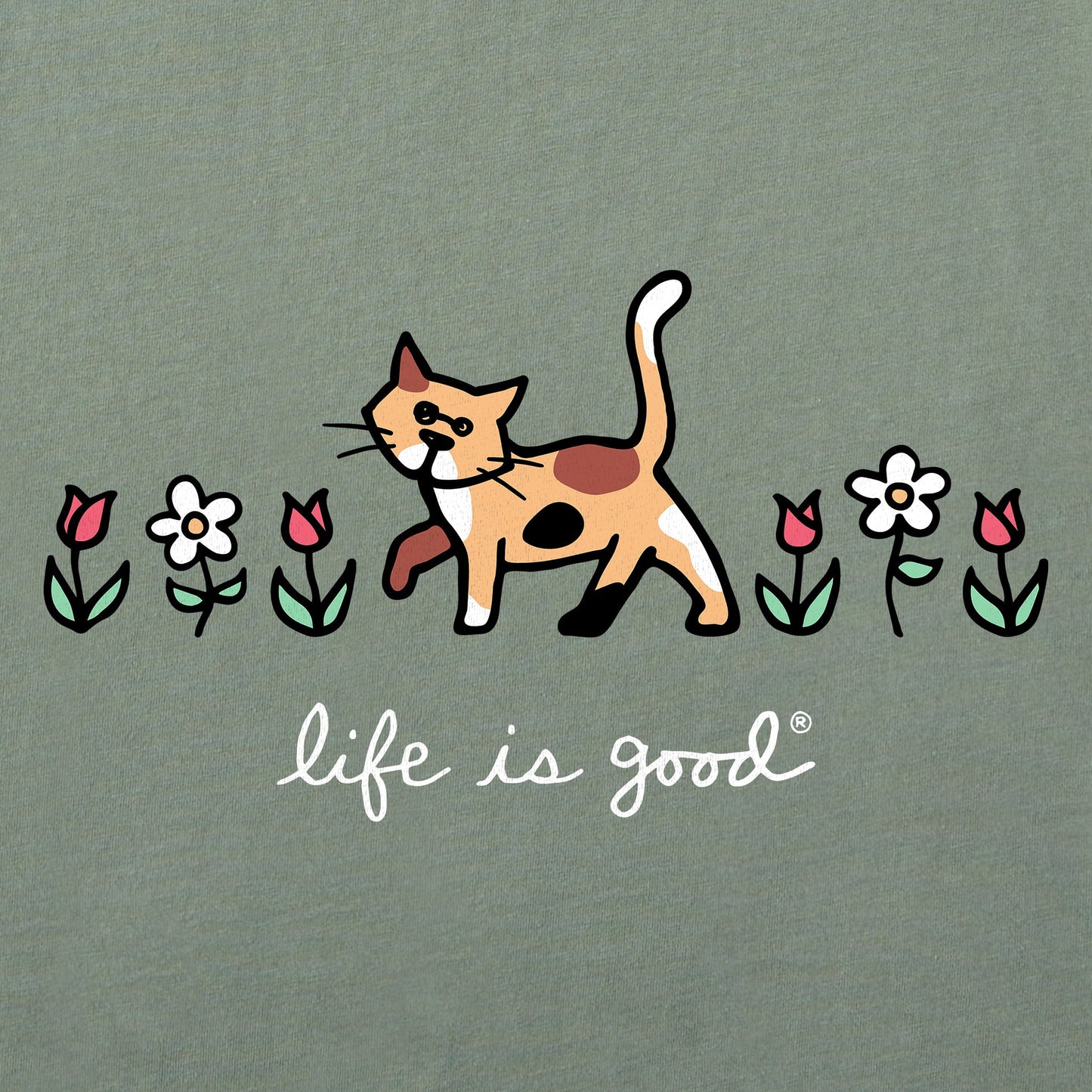 Women's Al with Flowers Short Sleeve Crusher Vee