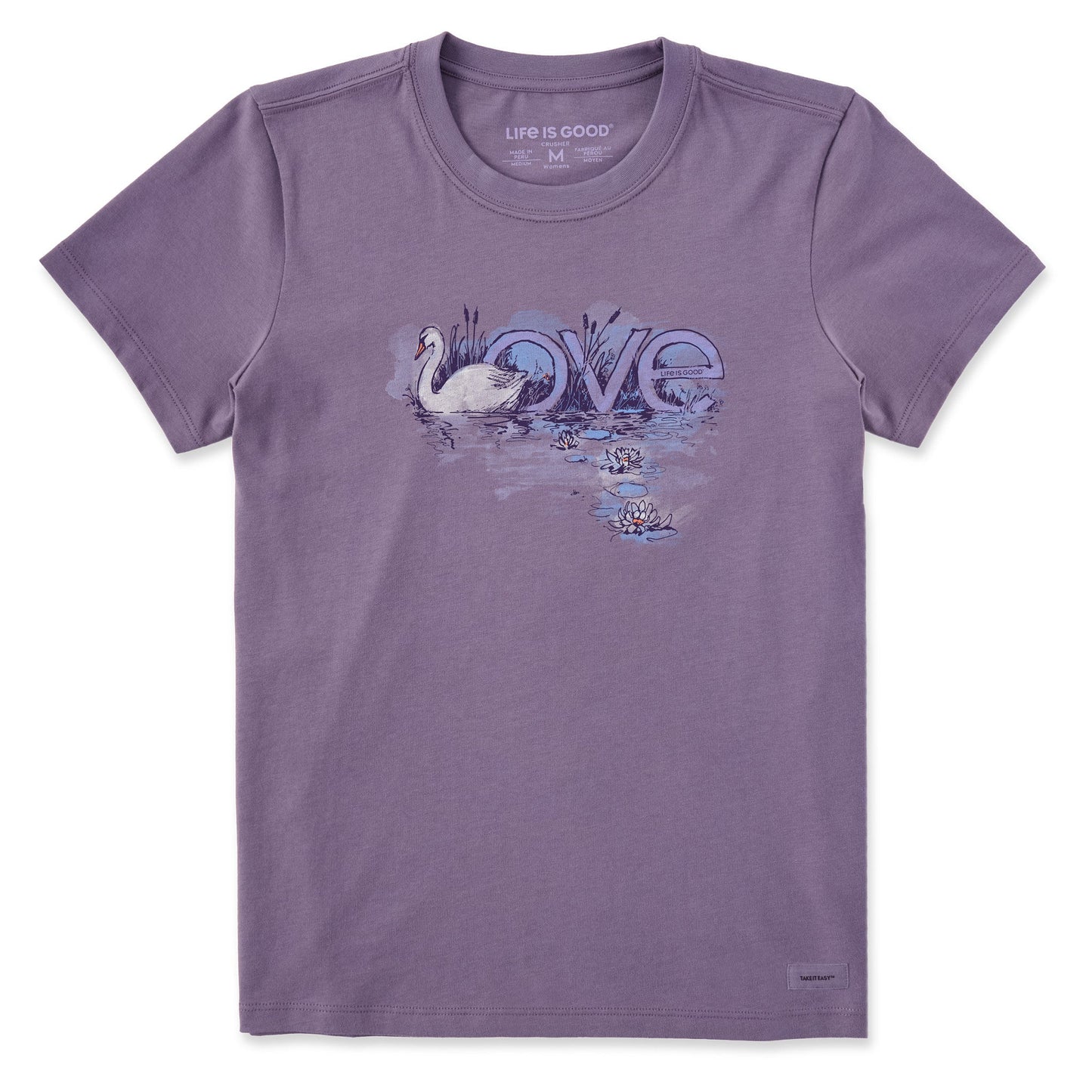 Women's Swan Love Short Sleeve Crusher Tee