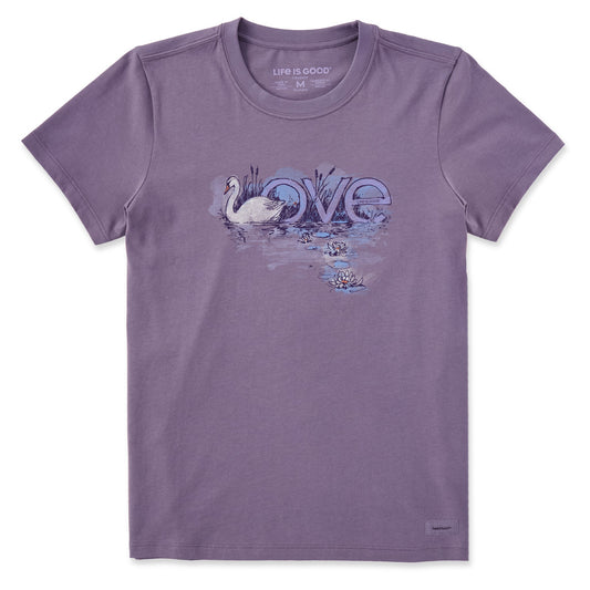 Women's Swan Love Short Sleeve Crusher Tee