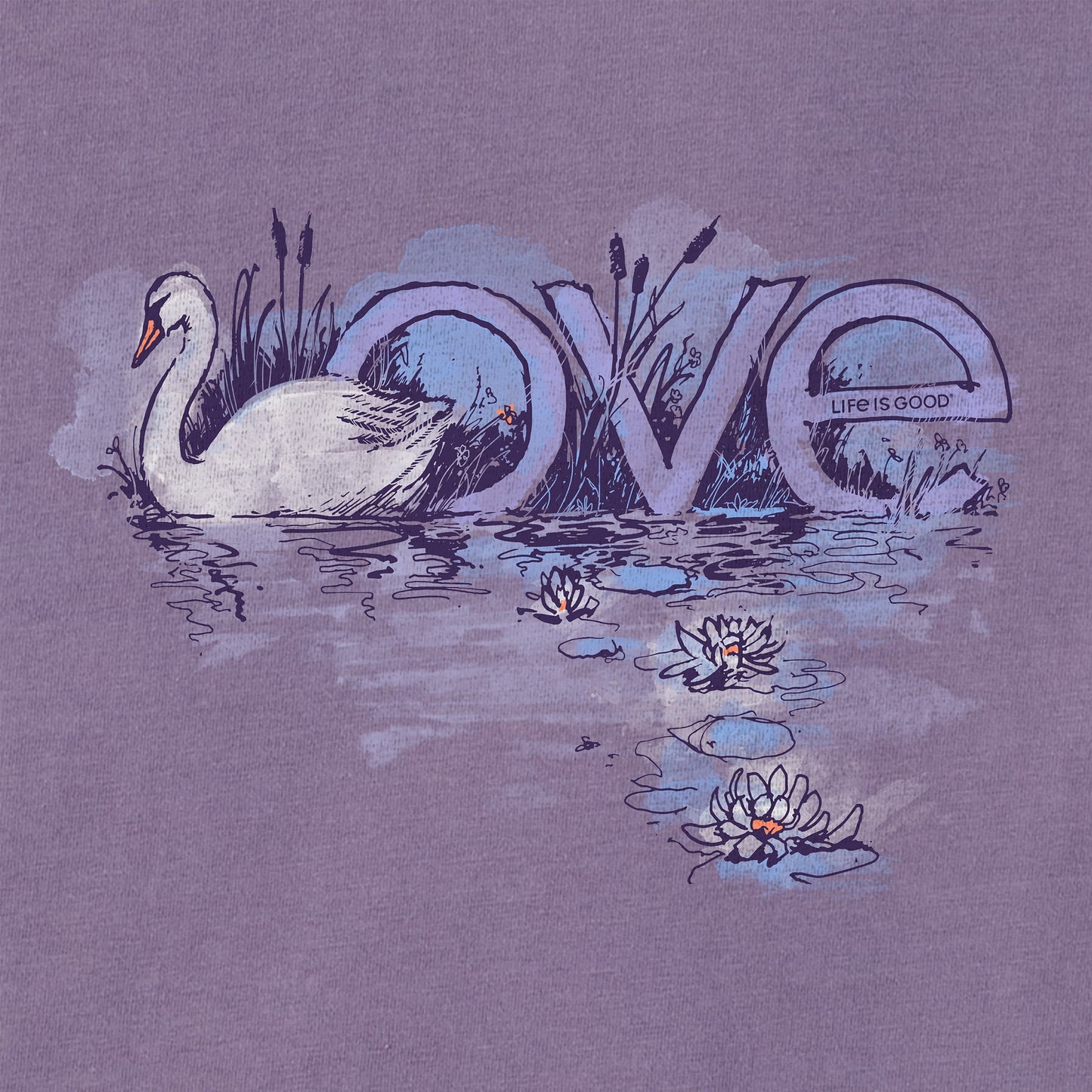 Women's Swan Love Short Sleeve Crusher Tee