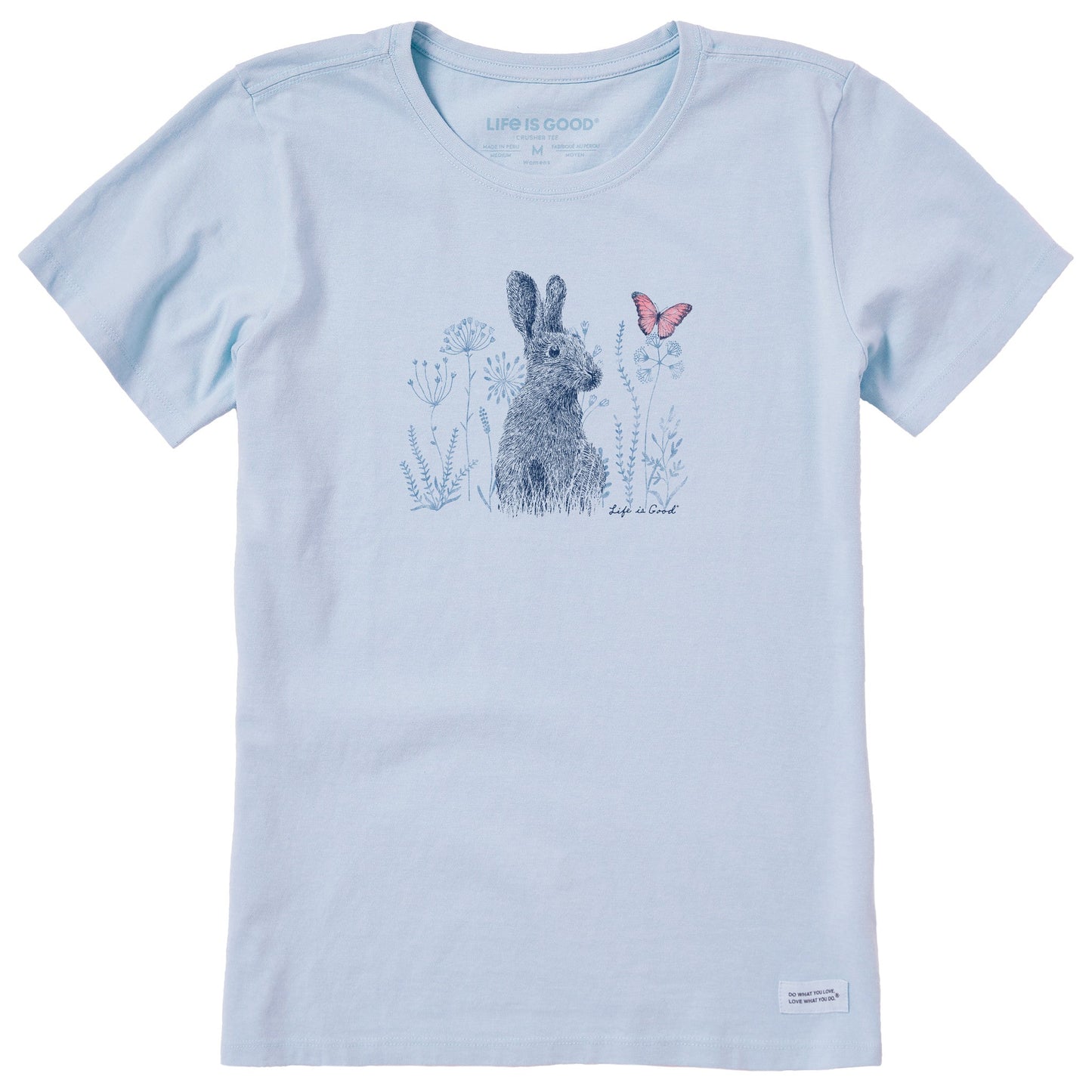 Women's Bunny and Butterfly Short Sleeve Crusher Tee