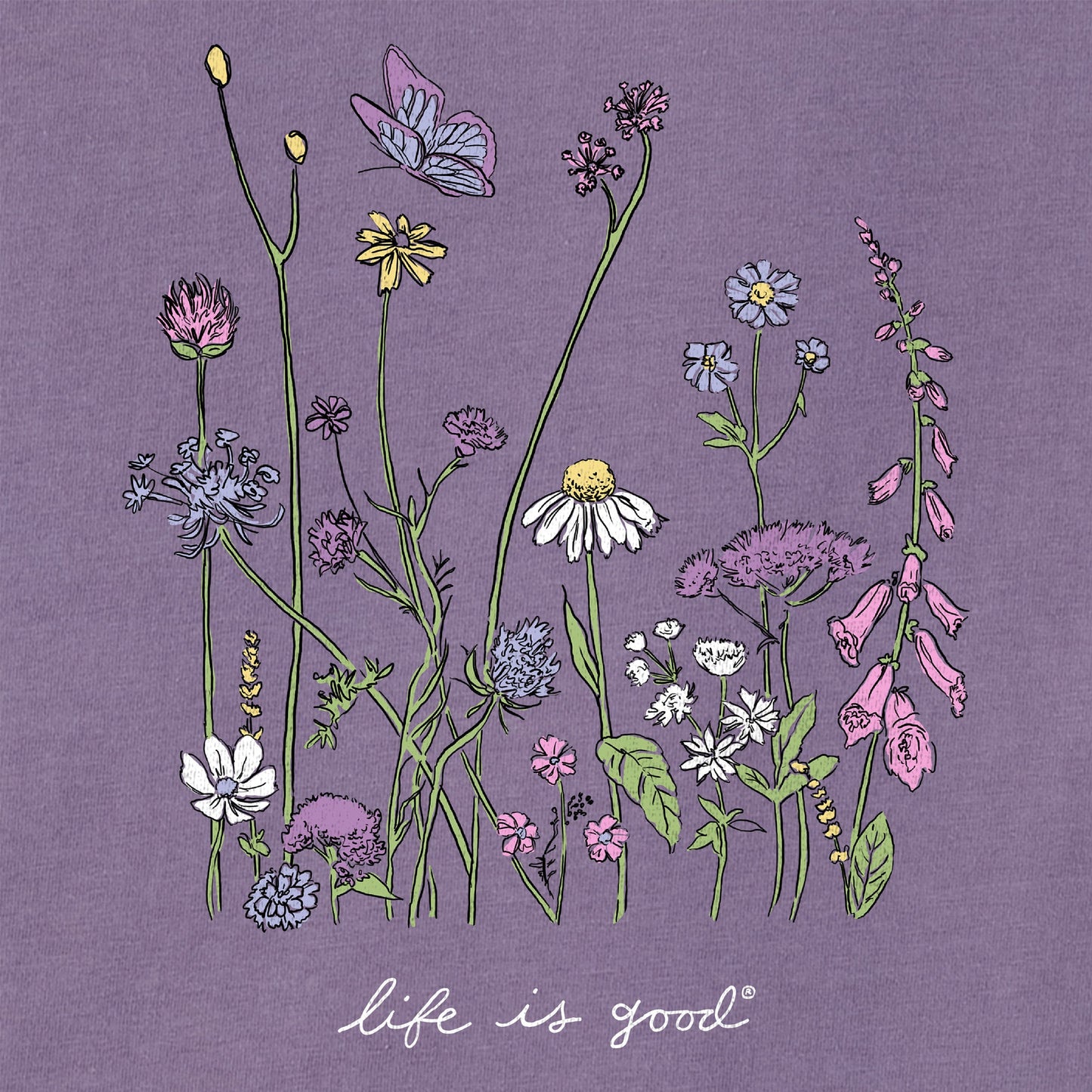 Women's Realaxed Wildflowers Short Sleeve Tee