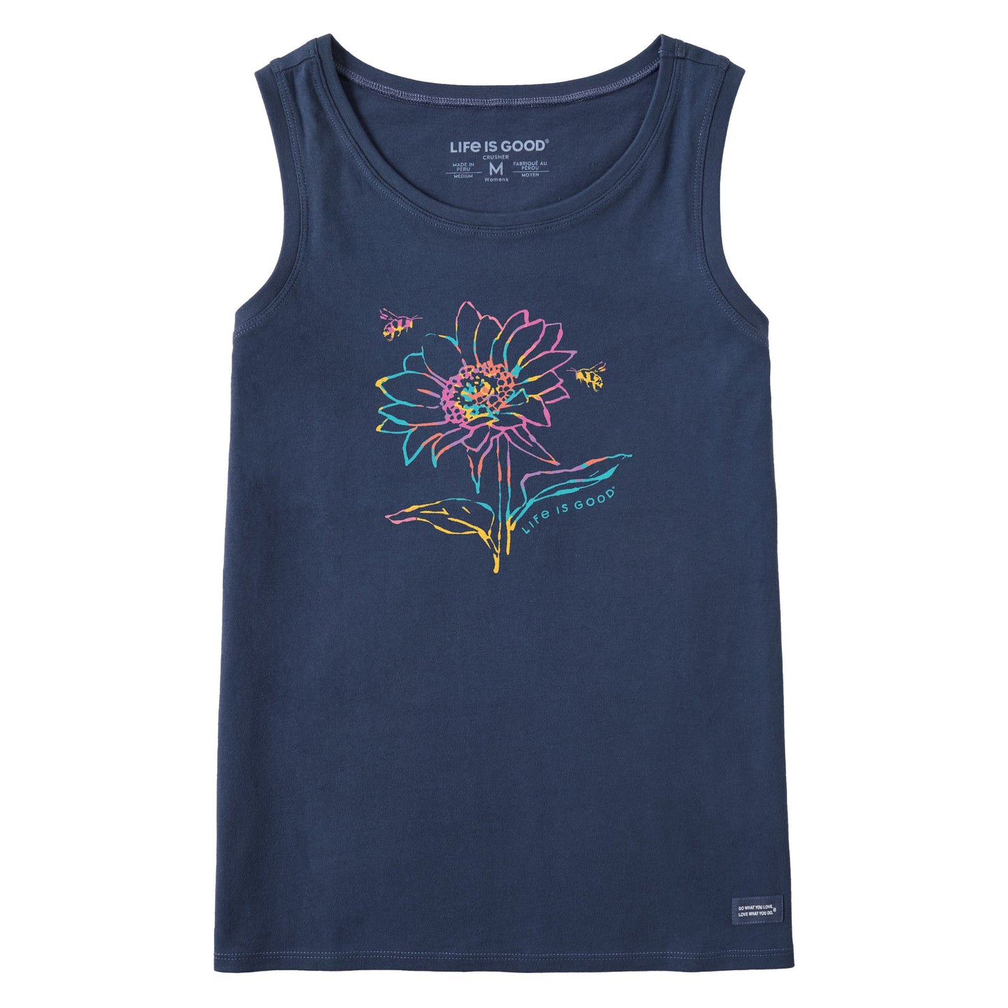 Women's Tie Dye Sunflower Bees Crusher Tank