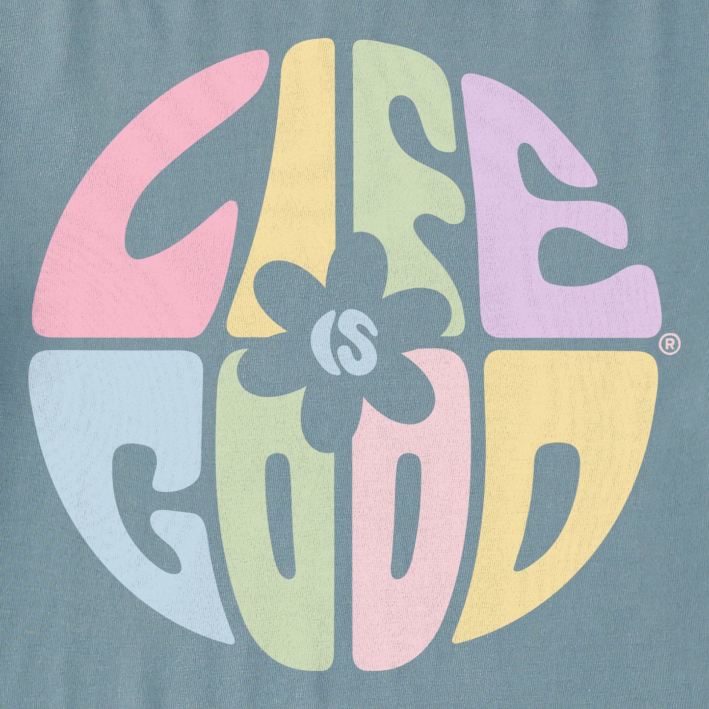 Women's Daisy Circle Psychedelic Long Sleeve Crusher Boxy Tee